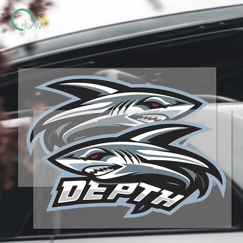 Shark sticker creative personal decoration to cover scratches on electric motorcycles, waterproof reflective sticker