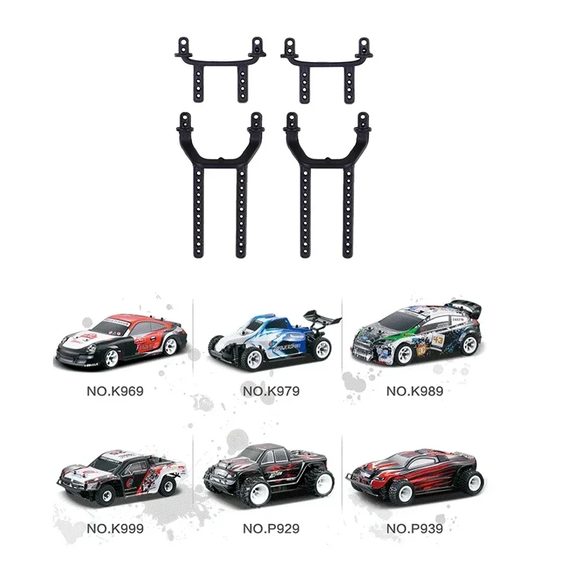 Coluna dianteira e traseira do escudo do carro, Wltoys K969, K979, K989, K999, P929, P939, 1/28, K989-50, 4Pcs