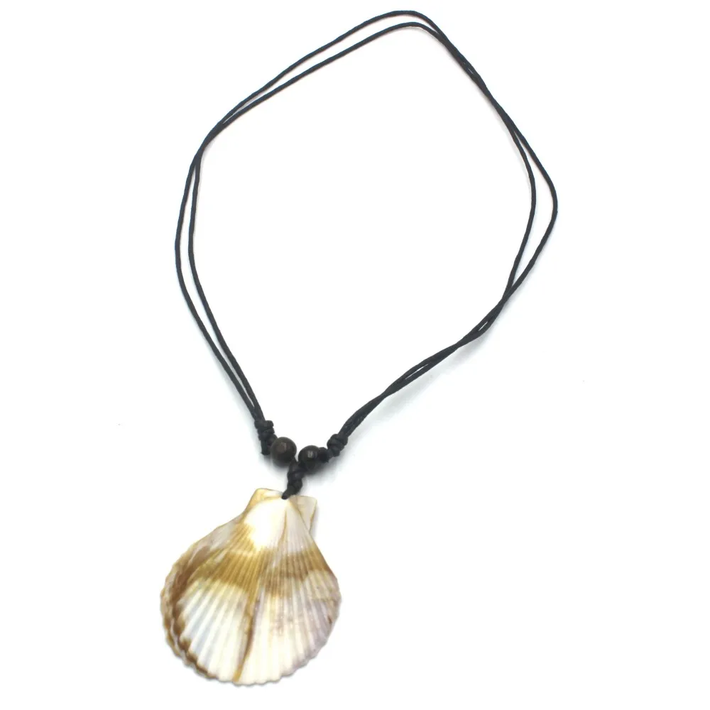 1 قطعة نمط المنتجع المحيط شل قلادة قابل للتعديل حبل البوهيمي الاكريليك قلادة من الصدف الرجال النساء سترة سلسلة مجوهرات هدية #3