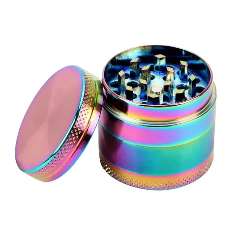 Tobacco Grinder Rainbow 40mm 4-layer Zinc Alloy Spice Cutter Hand Muller
