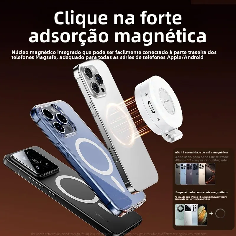 Luz de preenchimento de selfie led para telefone magsafe brilho ajustável smartphone compatível com magsafe vlog fotografia acessório de vídeo