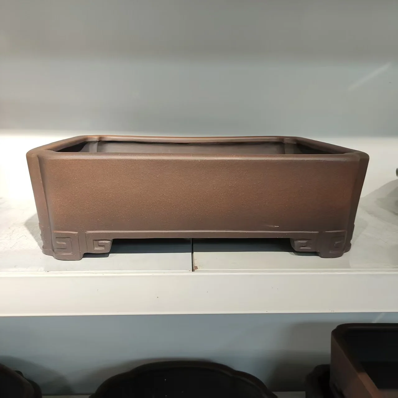 

Hand Made Classic antique style Unglzed Yixing Clay Bonsai Pot with Cloudfeet Desgin