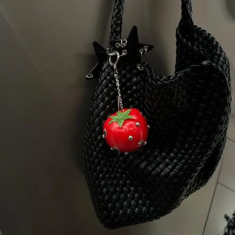 Kreativer Y2K 3D Tomaten-Schlüsselanhänger, Frucht-Anhänger für Taschen, ideales Geburtstagsgeschenk für Frauen und Mädchen – Detail 5