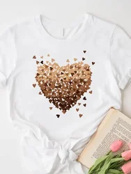 Liefde Hart Trend Tee Top Grafische T-shirts T Vrouwelijke T-shirts met korte mouwen Kleding Vrijetijdskleding Dame Damesmode Kleding