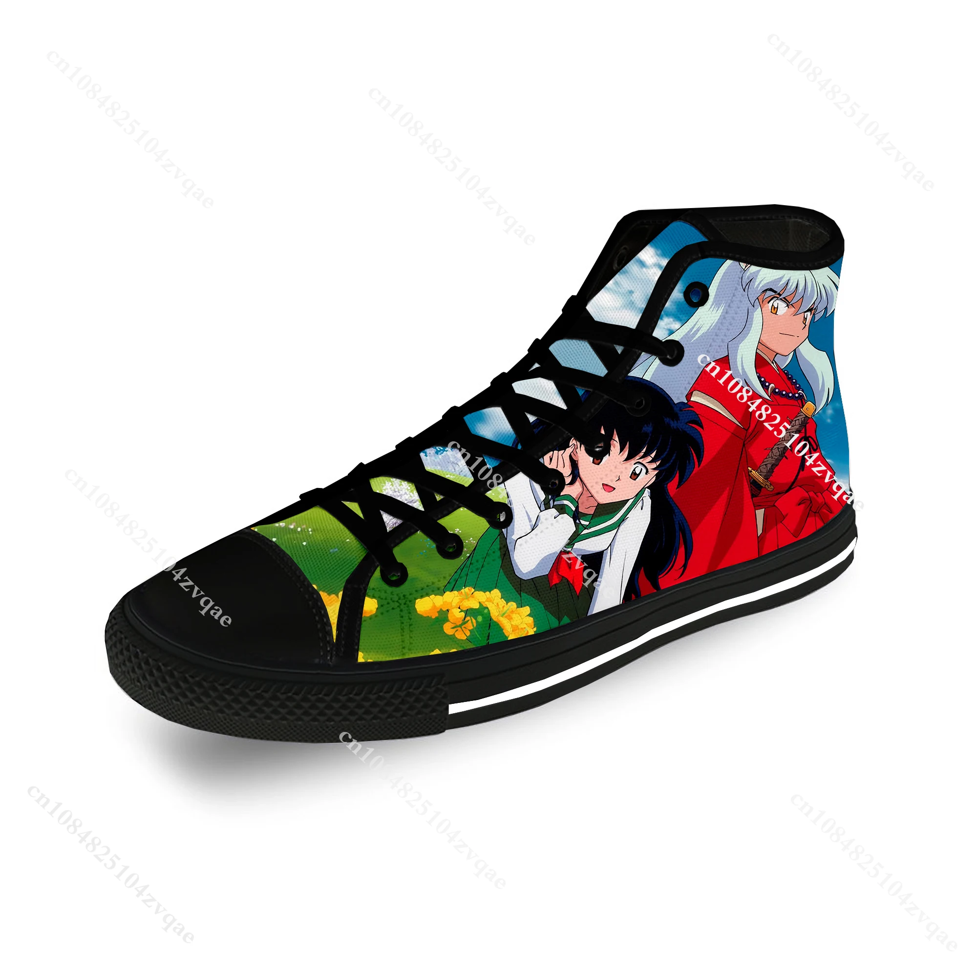 Japanese Anime Manga Inuyasha Funny Fashion Casual Cloth Shoes High Top Lightweight Breathable 3D Printed Men Women Sneakers