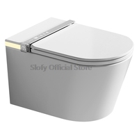 Smart Toilet One-Piece Bidet Toilet Remote Control with Built-in WaterTank Multifunctional Seat Heating Flush Toilet Warm Water