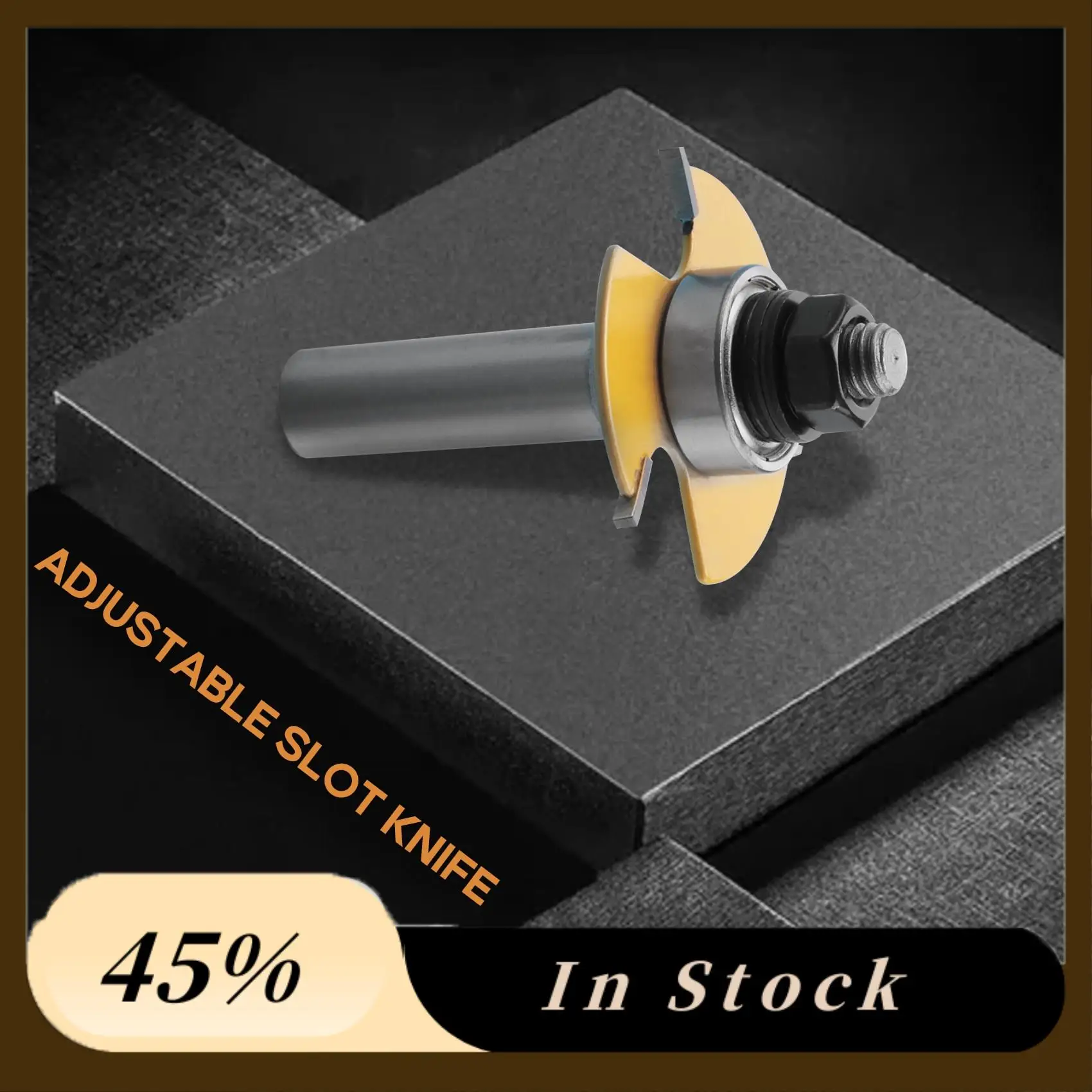 

2025 Trend2pcs Slot Cutter 3 Wing Router Bit 1/2 &1/4 Inch Shank Adjustable Woodworking Tool
