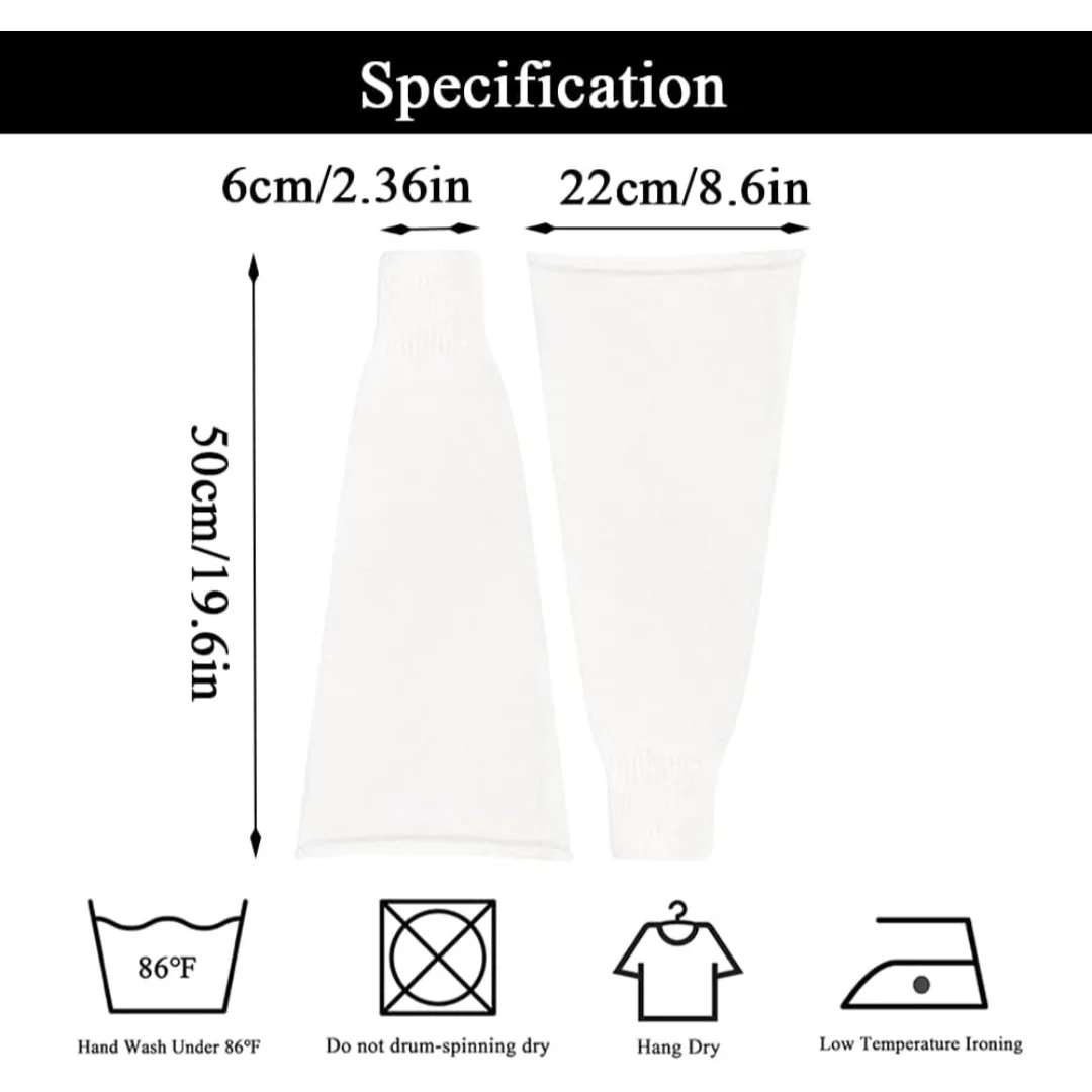 Versatile White Over Knee Socks – Fashionable Leg Wraps for Skirts, Dresses, and Boots – Perfect for Daily and Festival Looks