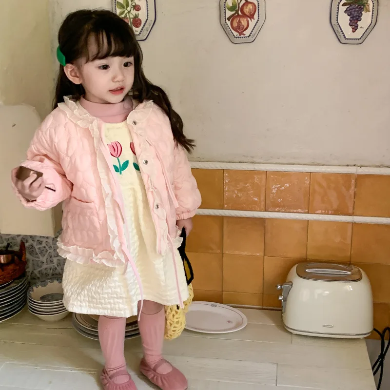 韓国の女の子の冬服,フリースの裏地が付いた厚い綿の服,キルティングベスト,ドレススーツ,新しいコレクション2024