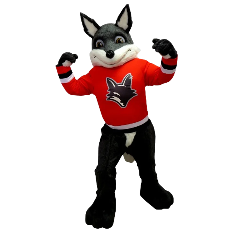 Power Fox Mascot Costume Adult Size Cartoon Character Mascotte Mascota Grey Fox Costume Carnival Cosply Mascot Fit Suit SW1212