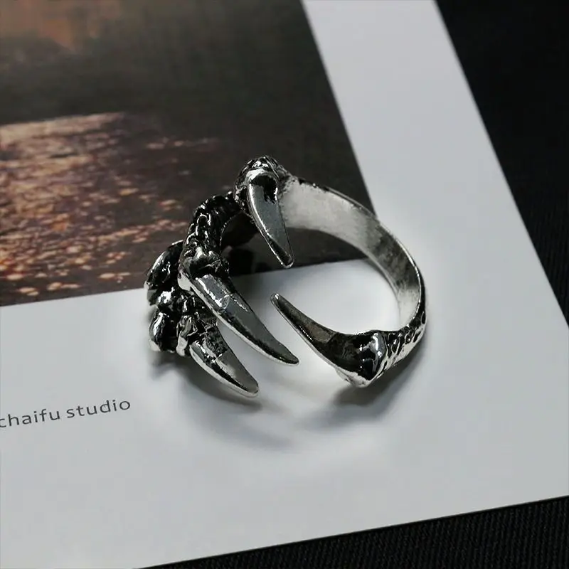 1Pc Bague Homme Rings for Men Irregular Para Hombres Jewelry Vintage Anel Punk Dragon Claw Gothic Ring Adjustable Nuevo En Anill