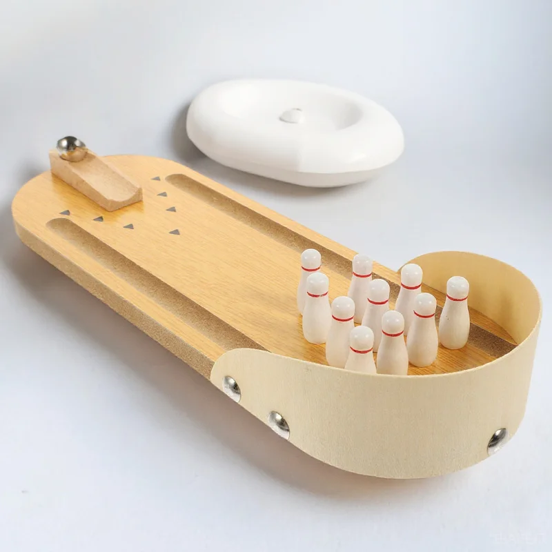 

1Set Mini Bowling Desktop Game Premium Wood ABS Material Elderly Interactive Family Parent Activity Educational Game