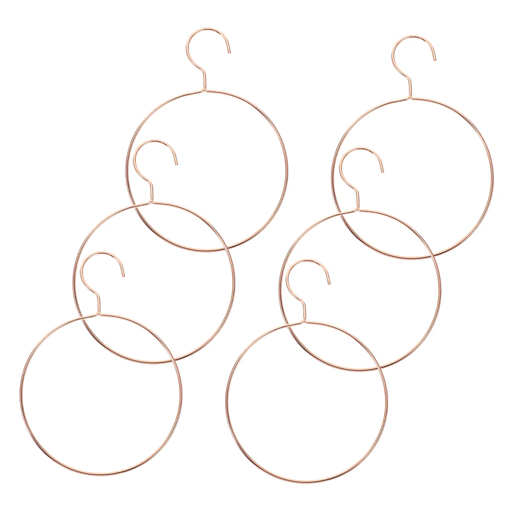 

6 PCS Iron Hanger Hangers Clothing Ring Wrap Holder Closet Belt for Latch Belts