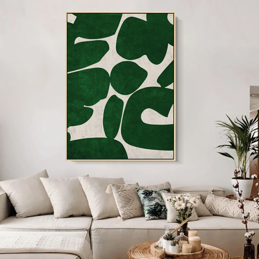 Abstract Modern Green Shapel Art Canvas Painting Nordic Brown Posters and Prints Wall Art Pictures for Living Room Home Decor