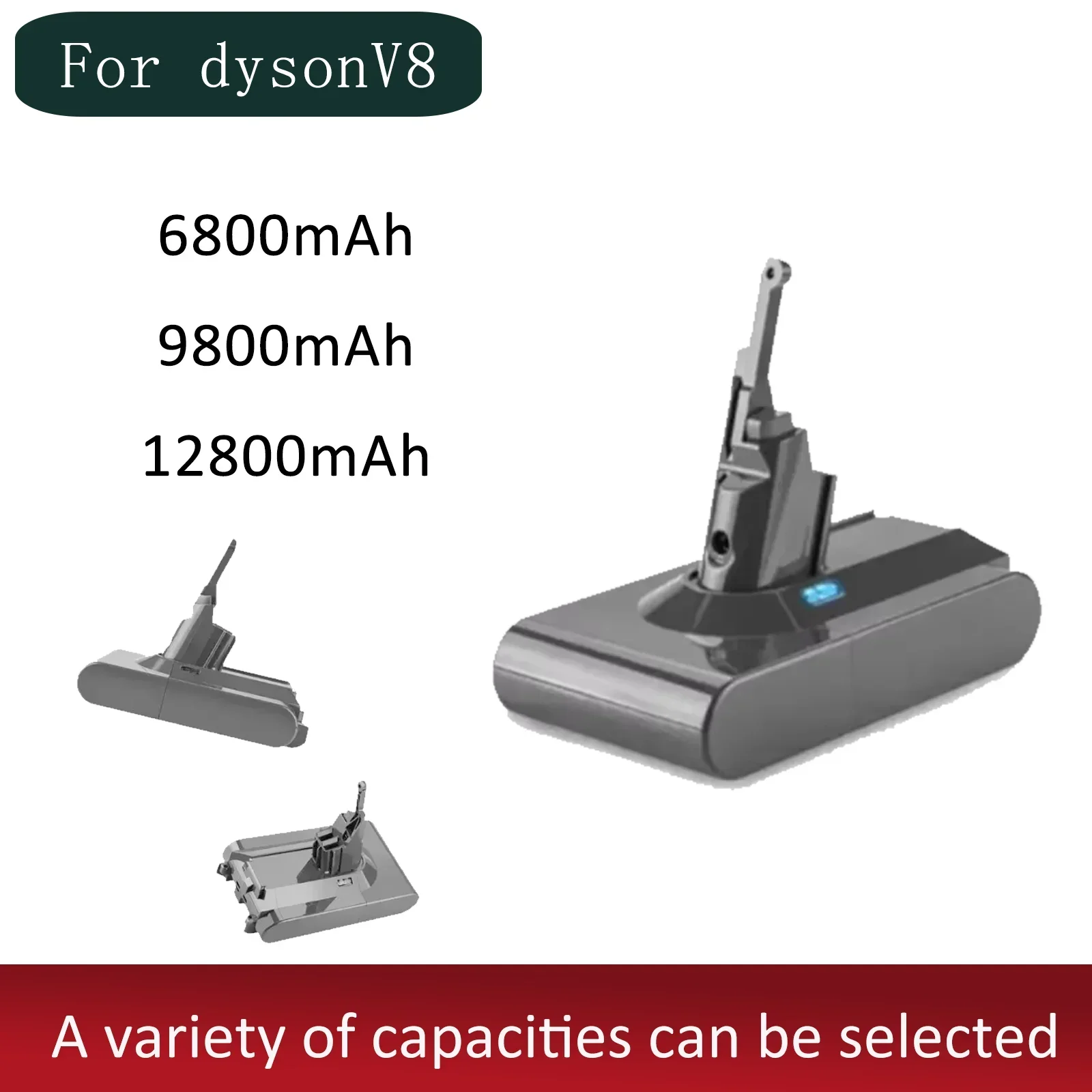 Suitable for Daison V8 battery 6.8Ah-12.8Ah absolute value V8 animal lithium-ion SV10 vacuum cleaner series rechargeable battery