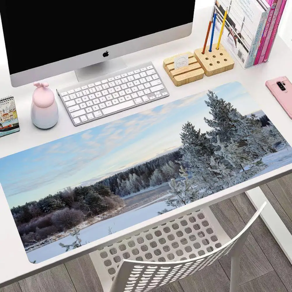 

Natural Snow Scenery Mouse Pad Gaming Mouse Pad, Mouse Pad with Edges and Non-Slip Rubber Base, Extended Mouse Pad