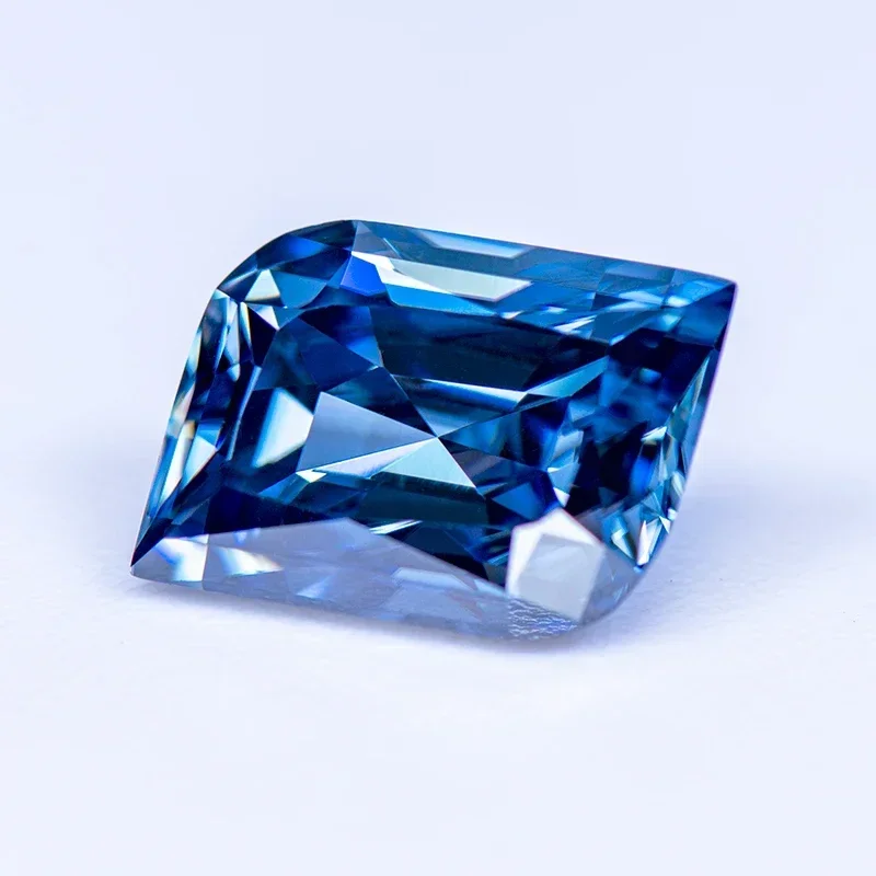 Moissanite Stone Leaf Cut Primary Color Royal Blue Lab Grown Diamond Gemstone for DIY Women Jewelry Making with GRA Certificate