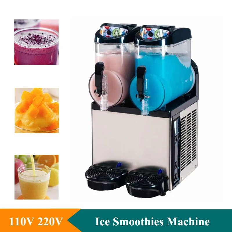 

2 Tanks 10L Big Capacity Frozen Drink Machine 110V 220V Electric Frozen Juice Slush Machine Commercial Ice Smoothie Machine