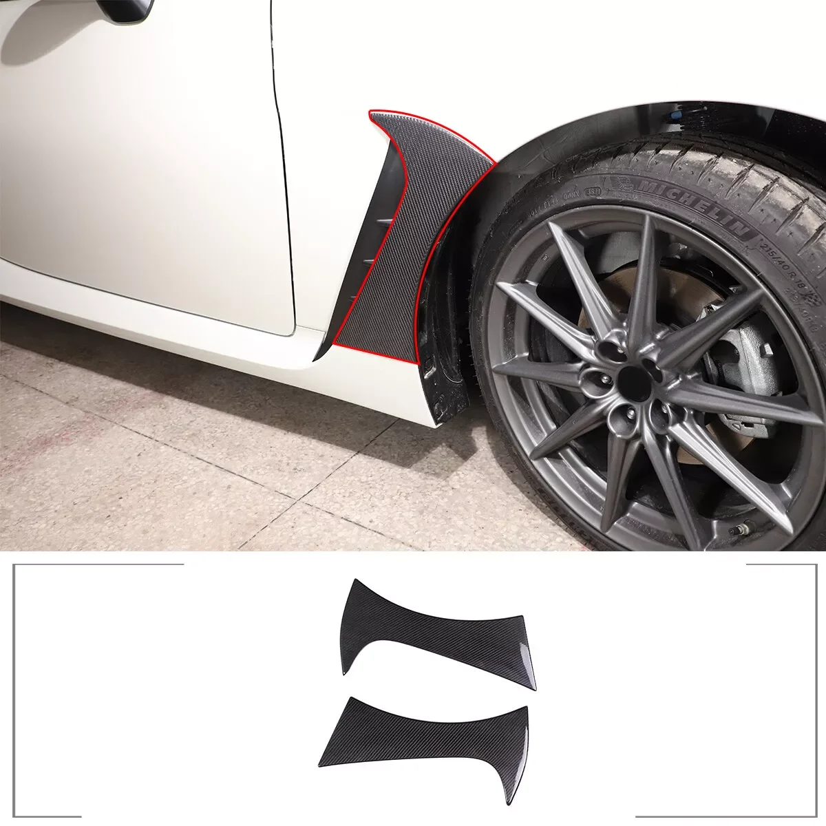 Real Carbon Fiber Modified Side Fender Trim Decorate Cover For Subaru BRZ 2022+