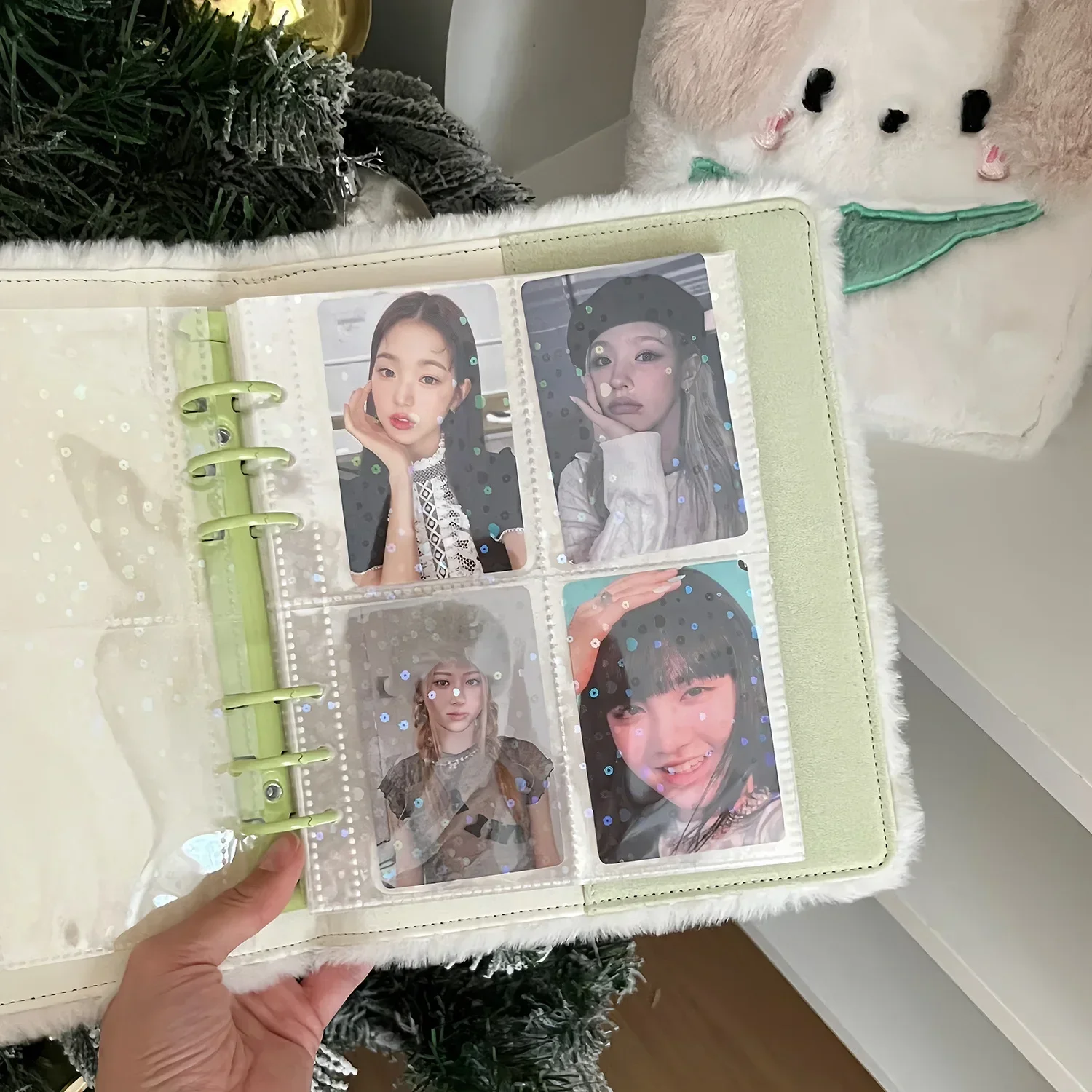 Cartoon Plush A6 Kpop Binder Photocard Holder Idol Photo Album Photocards Collect Book Kawaii School Stationery Picture Albums