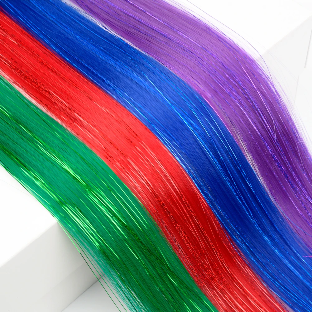 Extensões de cabelo coloridas clipe em acessórios de peruca 22 Polegada raia reta cabelo sintético usando para destaques de festa de fantasia