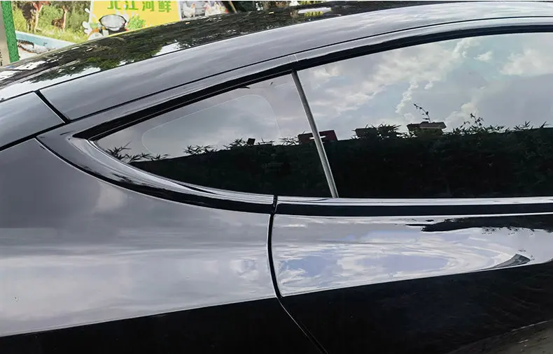 For Mercedes Benz E-Class Sedan W214 window trim with blackened bright PET piano black protective film