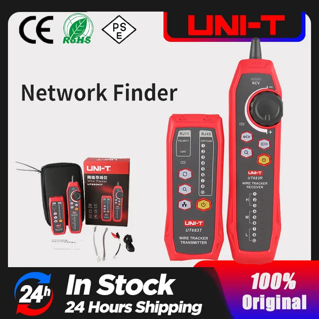 UNI-T UT683KIT Tester sieci Lan przewód sieciowy Tracer lokalizator przewodów RJ45 RJ11 linii telefonicznej wykrywacz naprawiając znalezione narzędzie sieciowe