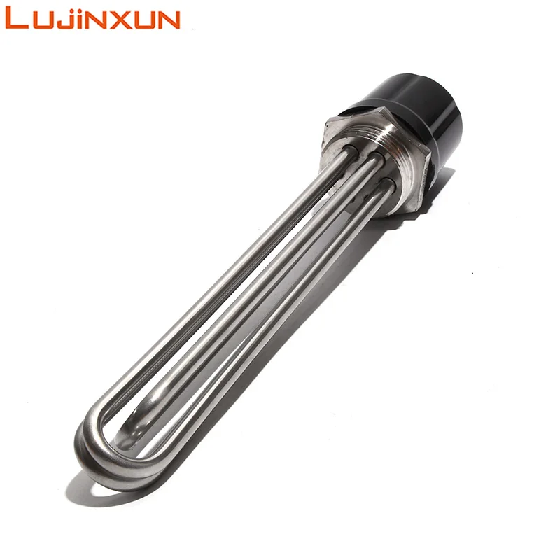 Lujinxun 1.5inch BSP DN40 Tubular Immersion Heater Heating Element for Water Oil All 304SS220V 380V with Grounding Screw