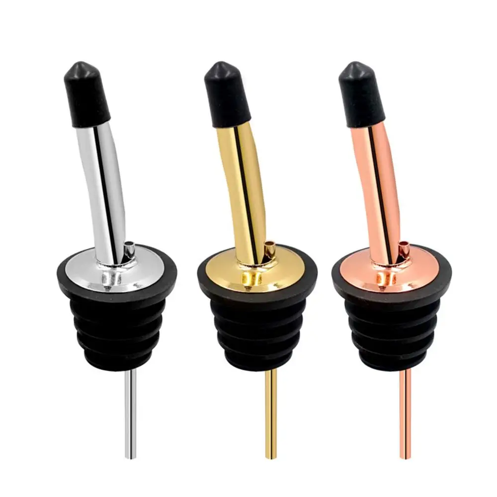 1/3PCS Barware Free Flow Dispenser Spout Stopper Stainless Steel Bottle Cap Wine Pourer