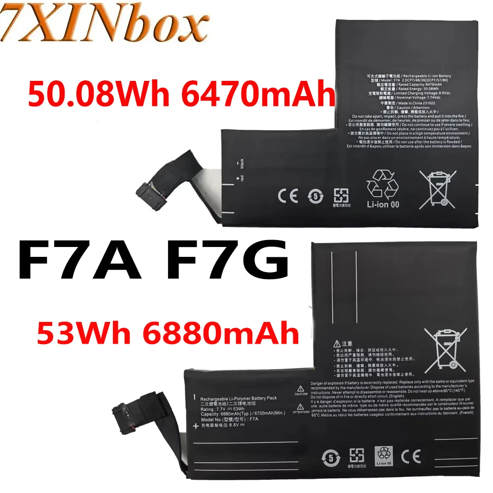 

7XINbox F7A F7G Новый аккумулятор большой емкости 53 Втч 50,08 Втч для Steam Deck LCD/OLED Ручной контроллер геймпада с бесплатными инструментами