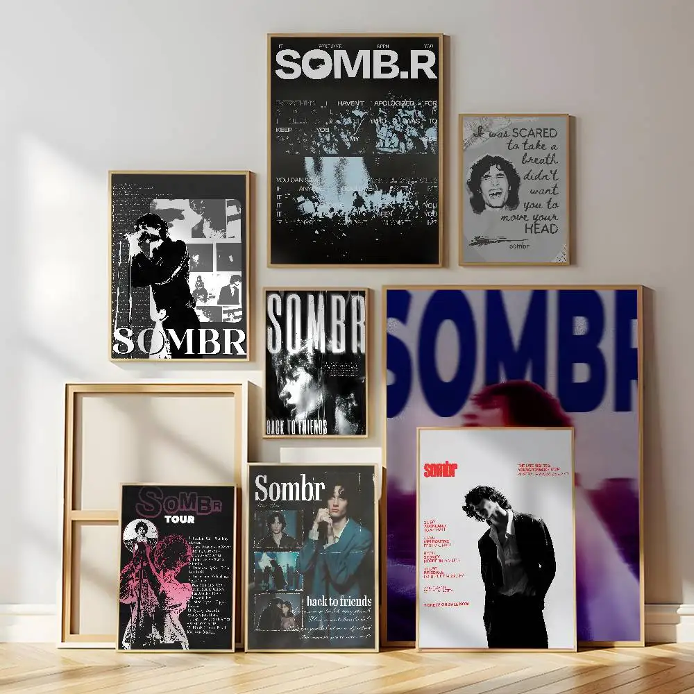 Singer S-Sombr Poster Self-adhesive Wall Art Decorations Room Decor HD Frameless