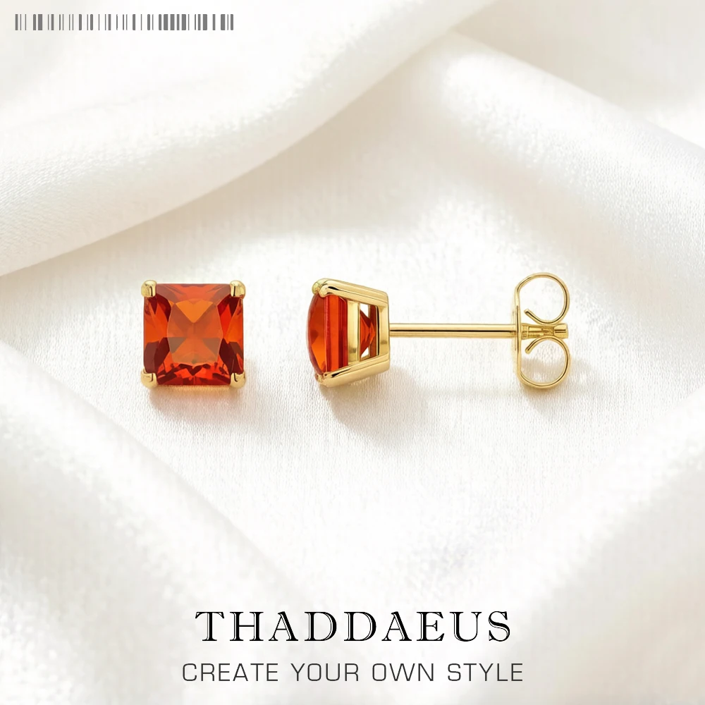 

Studs Earrings Square Princess Cut Stone Europe Style Fine Jewerly For Women Trendy Gift In 925 Sterling Silver