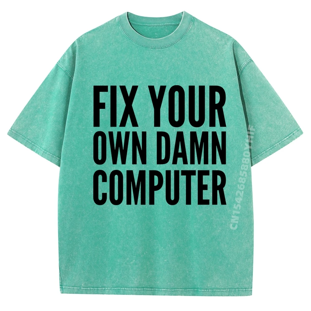 

Техник исправляет свою собственную мастерскую компьютеру, футболка большого размера, мужская одежда, футболки с рисунком, мужская уличная стираная рубашка