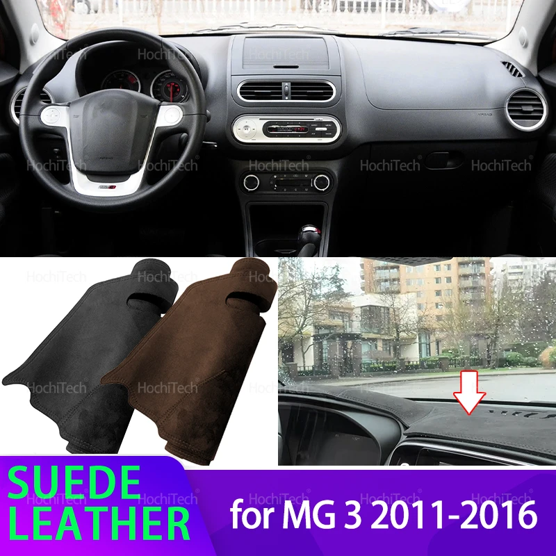 

Для MG 3 MG3 ZP11 второго поколения 2011-2016, черный нескользящий коврик, замшевый кожаный коврик для приборной панели автомобиля, защитный ковер