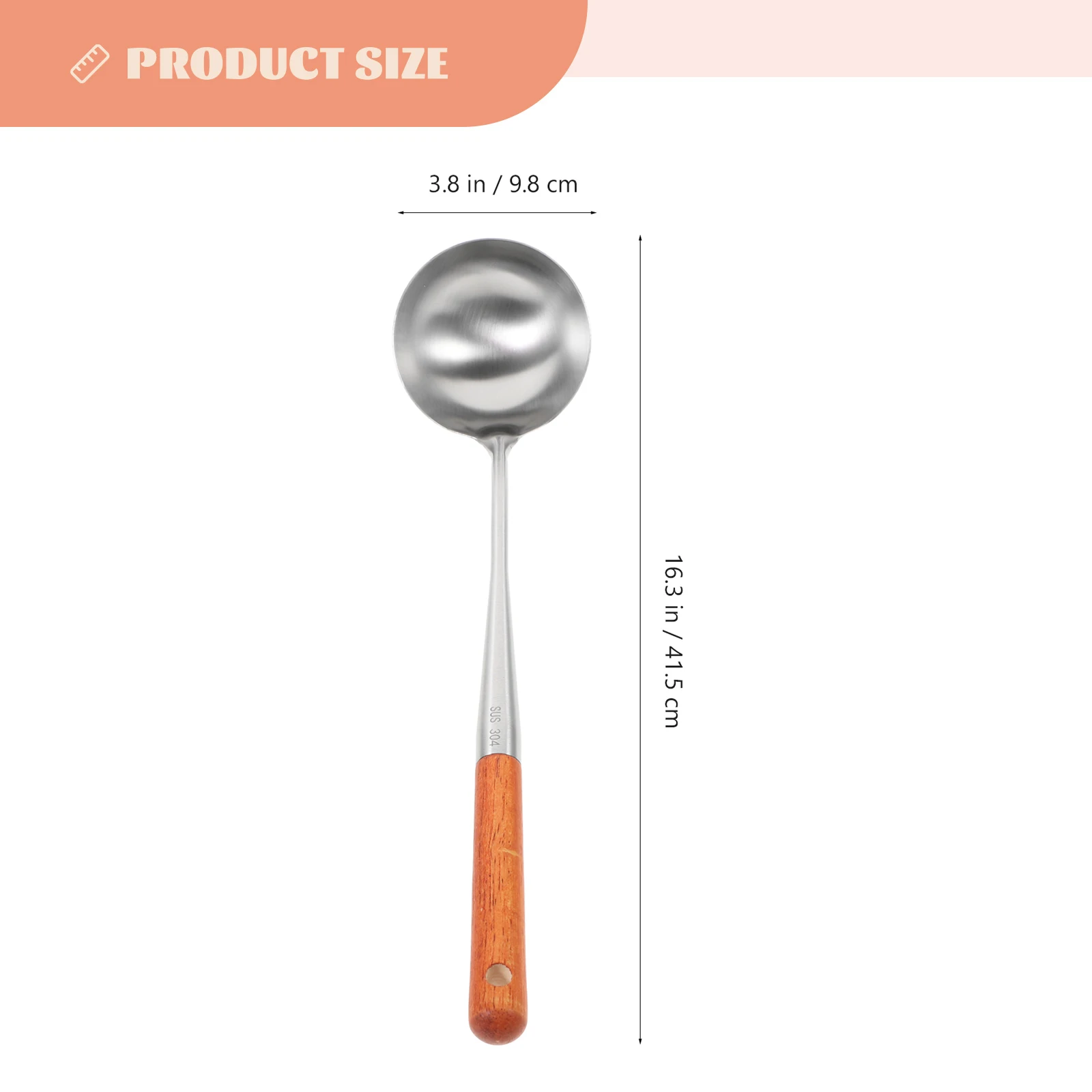 

Wooden Handle Soup Ladle Stainless Steel Spoon Multi-Purpose Ladle For Porridge Rice Kitchen Tool Long Handle Spoon Home