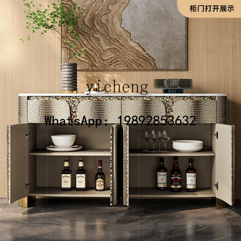 B-4 high-end light luxury dining side cabinet  restaurant marble storage entrance shoe cabinet living room decoration