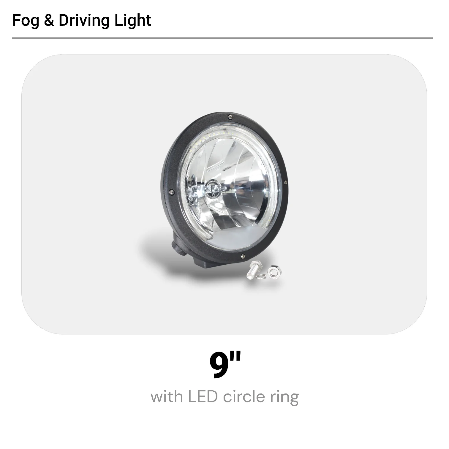 1PC Diameter 220mm Clear Glass Lens 24V70W H1 LED Ring Fog Light Black Aluminum Housing  For Truck Offroad Pickup
