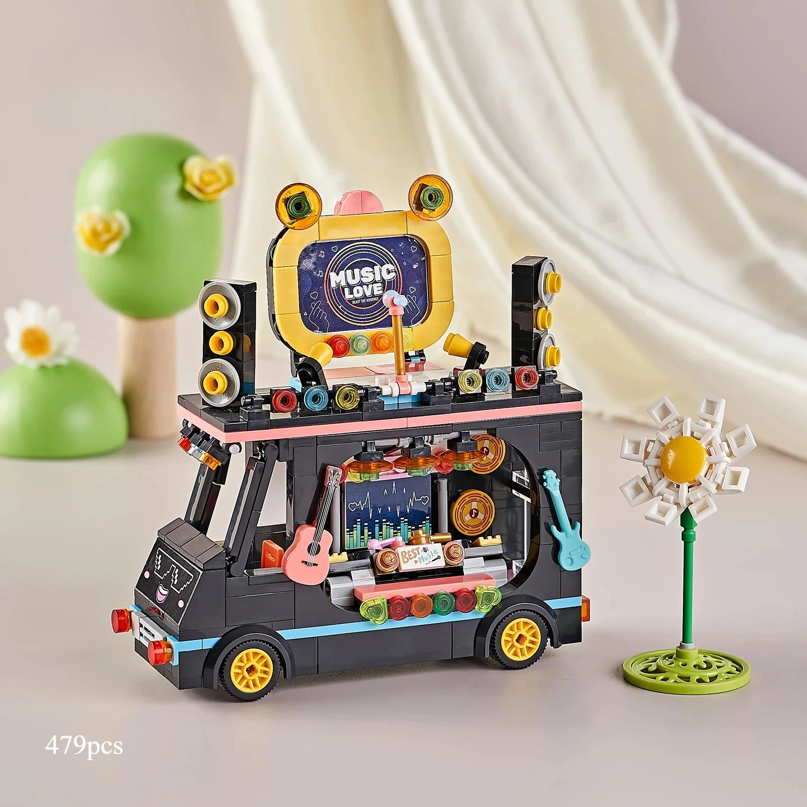 

2045 Mini Particle Assembly DIY Building Blocks Street Car Ornaments Plastic Children's Educational Toys For Gifts