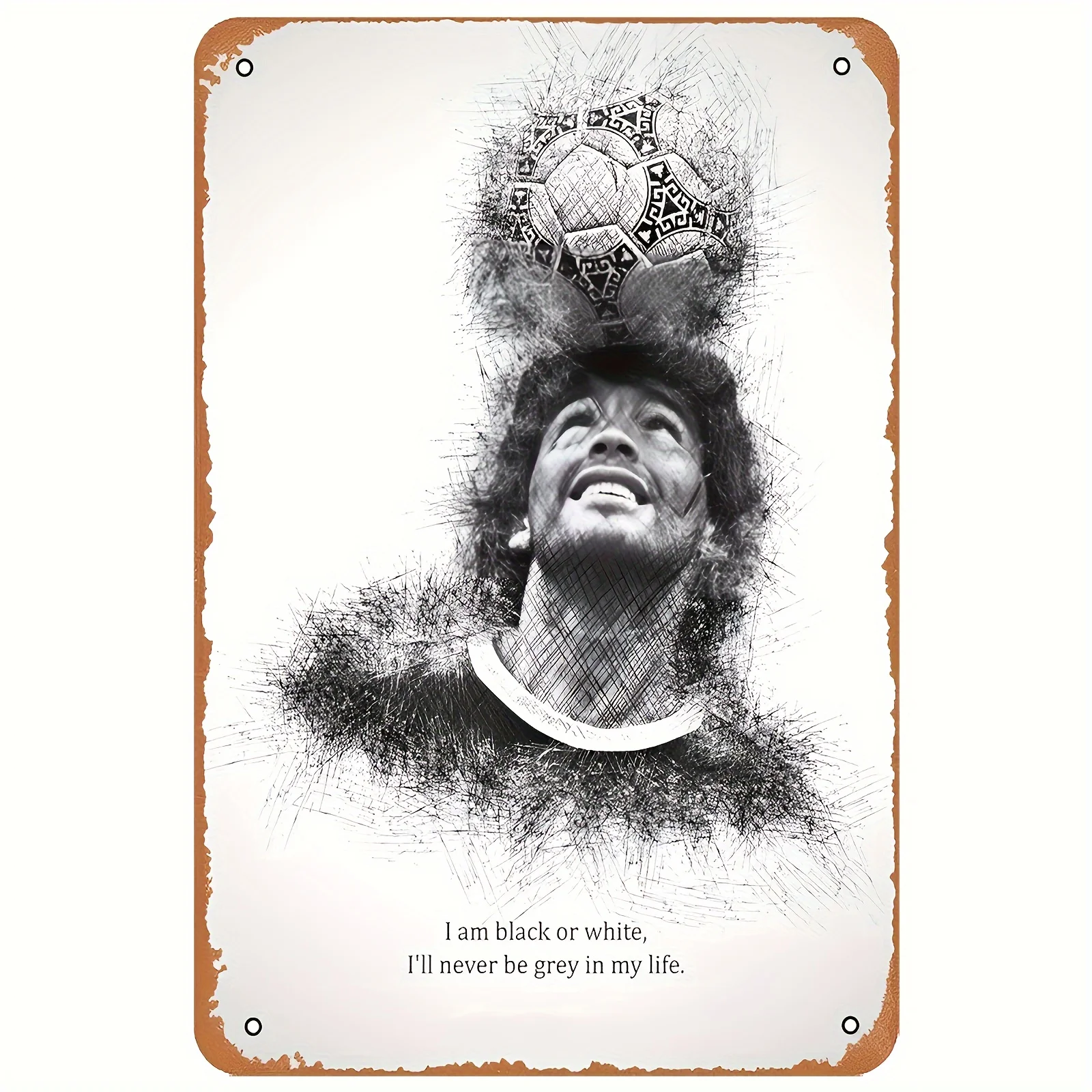 Vintage Soccer/Football Metal Wall Art Decor - Waterproof & Weather-Resistant  Gauged Steel Sign with Inspirational Quote, Perfe