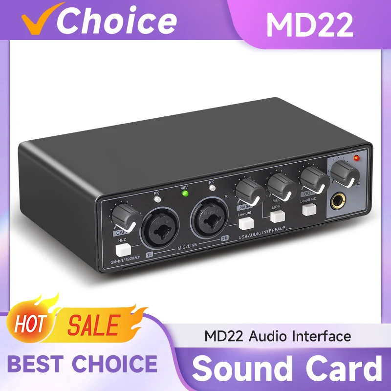 

Профессиональный внешний USB-аудиоинтерфейс с частотой дискретизации 192 кГц для записи, караоке и студийного микширования