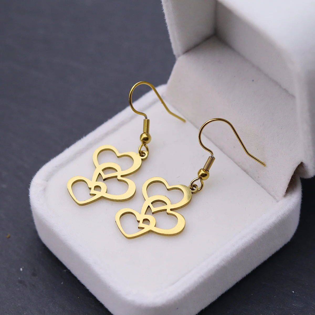 Todorova Creative Stainless Steel Intertwined Hearts Earrings - Love-Themed Jewelry Pendants, Ideal Gifts for Daily & Party Wear