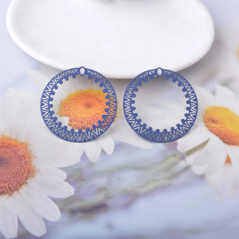 20 Stück AB2285 Messing-Schmuckanhänger, hellgoldene runde Charms, bemalte Verbindungsstücke, Anhänger für DIY-Ohrringe für Frauen, Zubehör – Detail 12