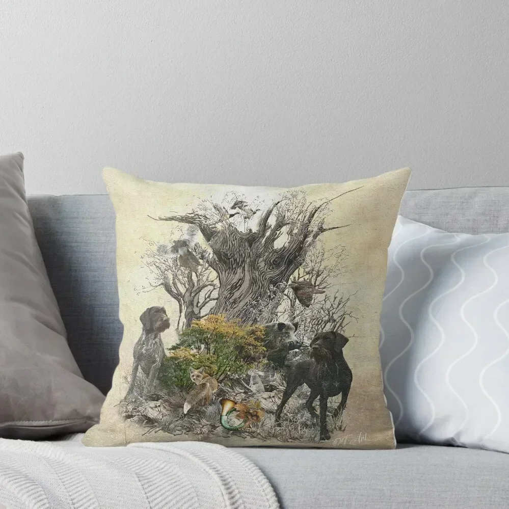 Deutsch Drahthaar Throw Pillow home decor items covers for pillows pillow