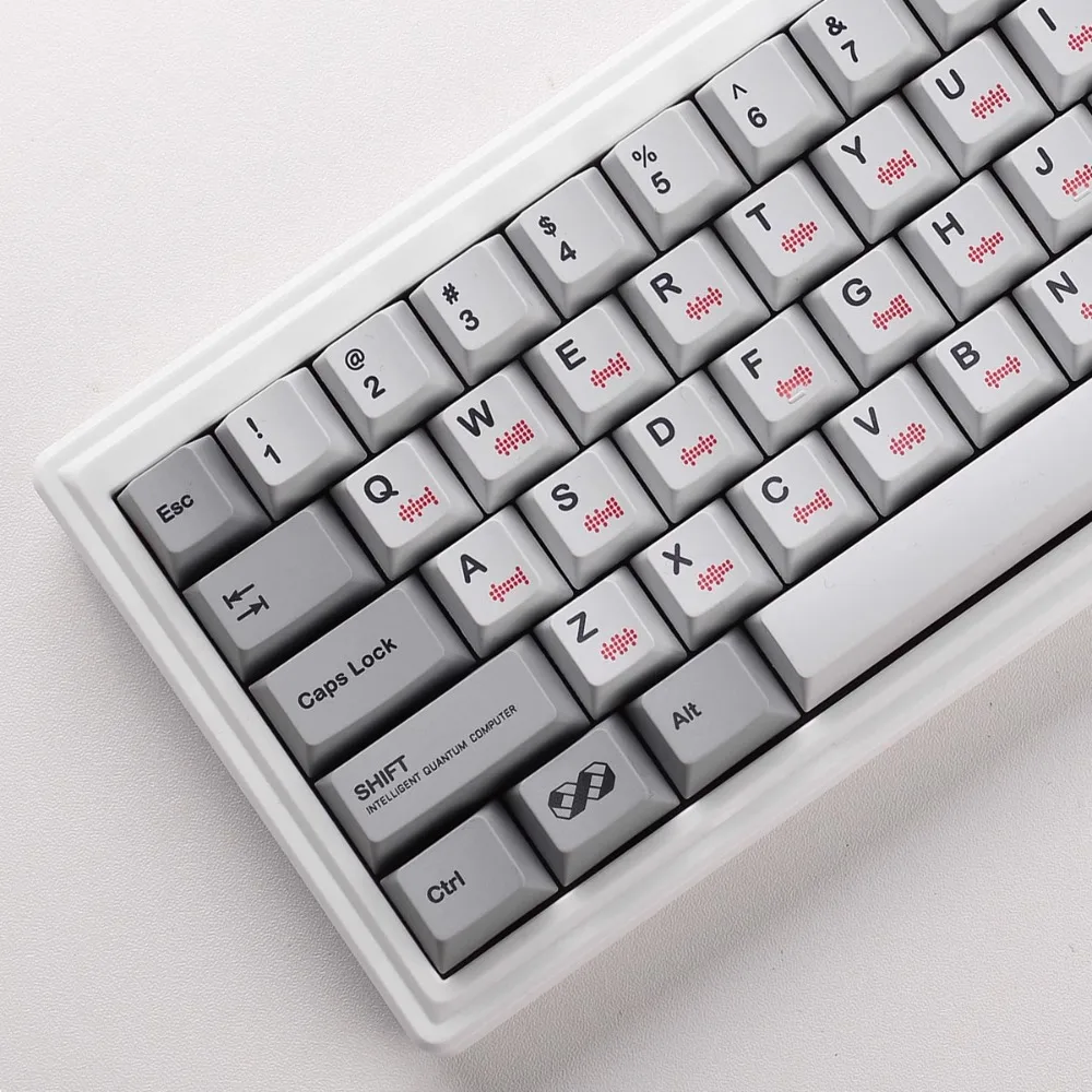 Quantum Computer Theme Keycap Set 155Key PBT Custom Retro Style Keyboard Cap Cherry Profile Game Key Cap for Mechanical Keyboard