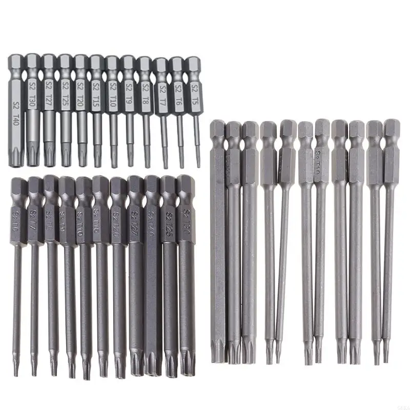 

G6KA 11/12pcs Tamper Proof Security Drill Bit Set Torx Screwdriver Flat for Head 1/4" Bits