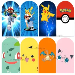 Pokemon Theme Arch Photo Backdrop Kids Birthday Party Baby Shower Decoration Doubleside Photo Background Photography Booth Prop