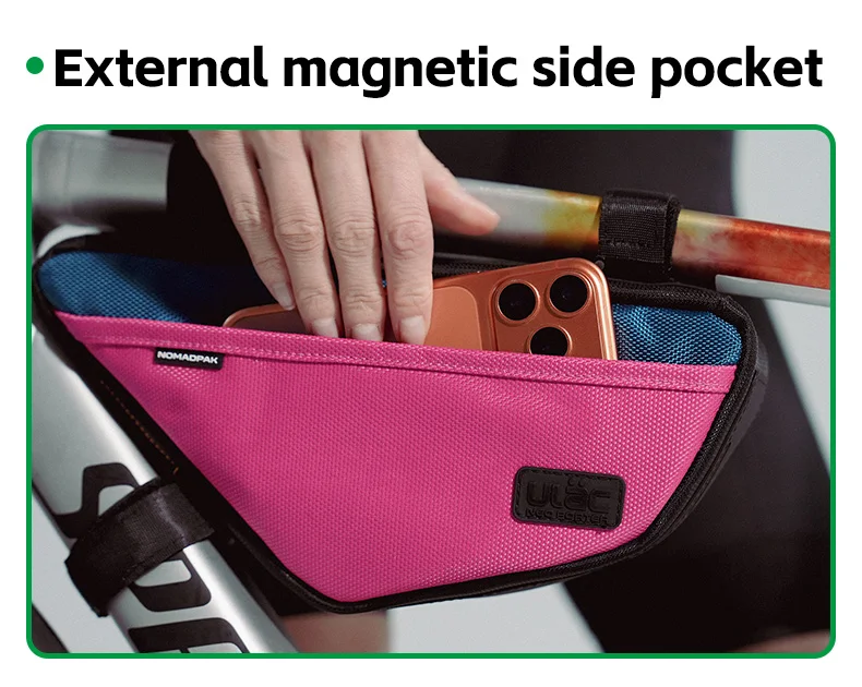 ULAC Fahrradtaschen 1,5L Rahmenrohrtasche Fahrrad-Vordertasche Wasserdichtes Material Kleine Innen-/Seitentasche MTB Rennrad-Tasche – Detail 5