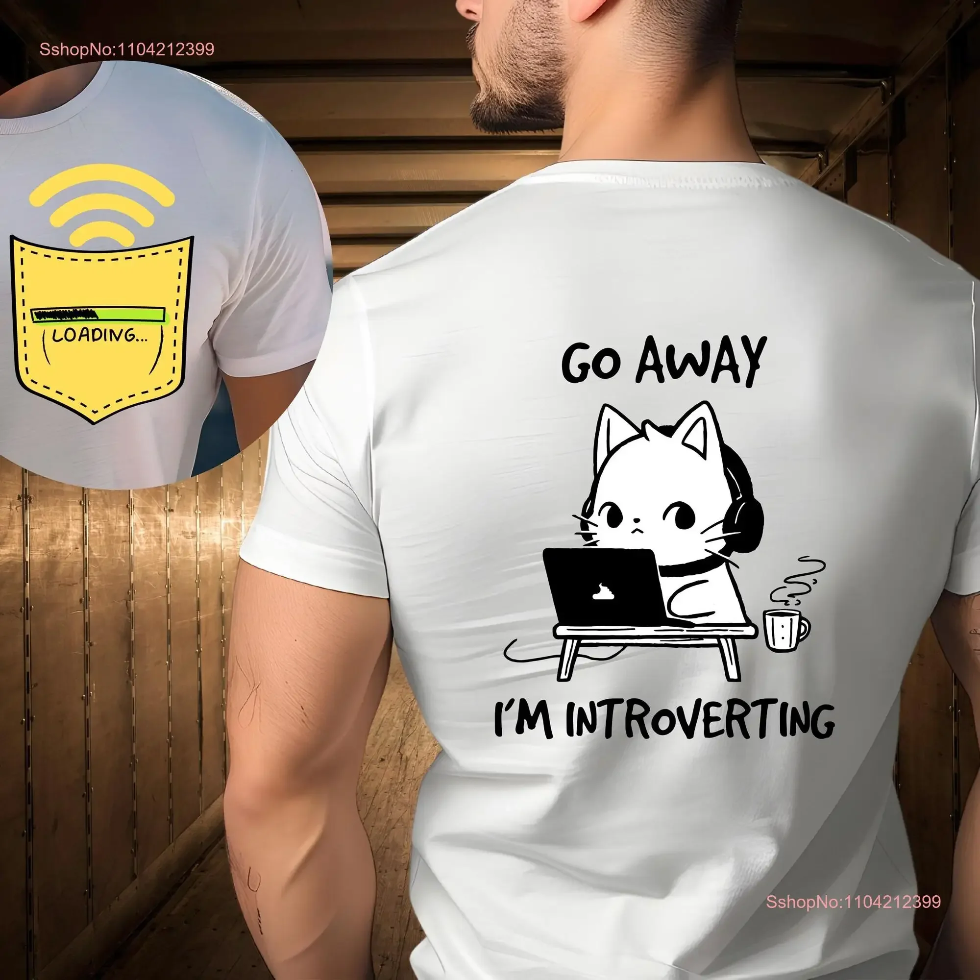 

Мужская футболка Go Away I am Introverting с кошачьим принтом и круглым вырезом спереди и сзади, 100-хлопковая забавная футболка для социальных сетей Reply