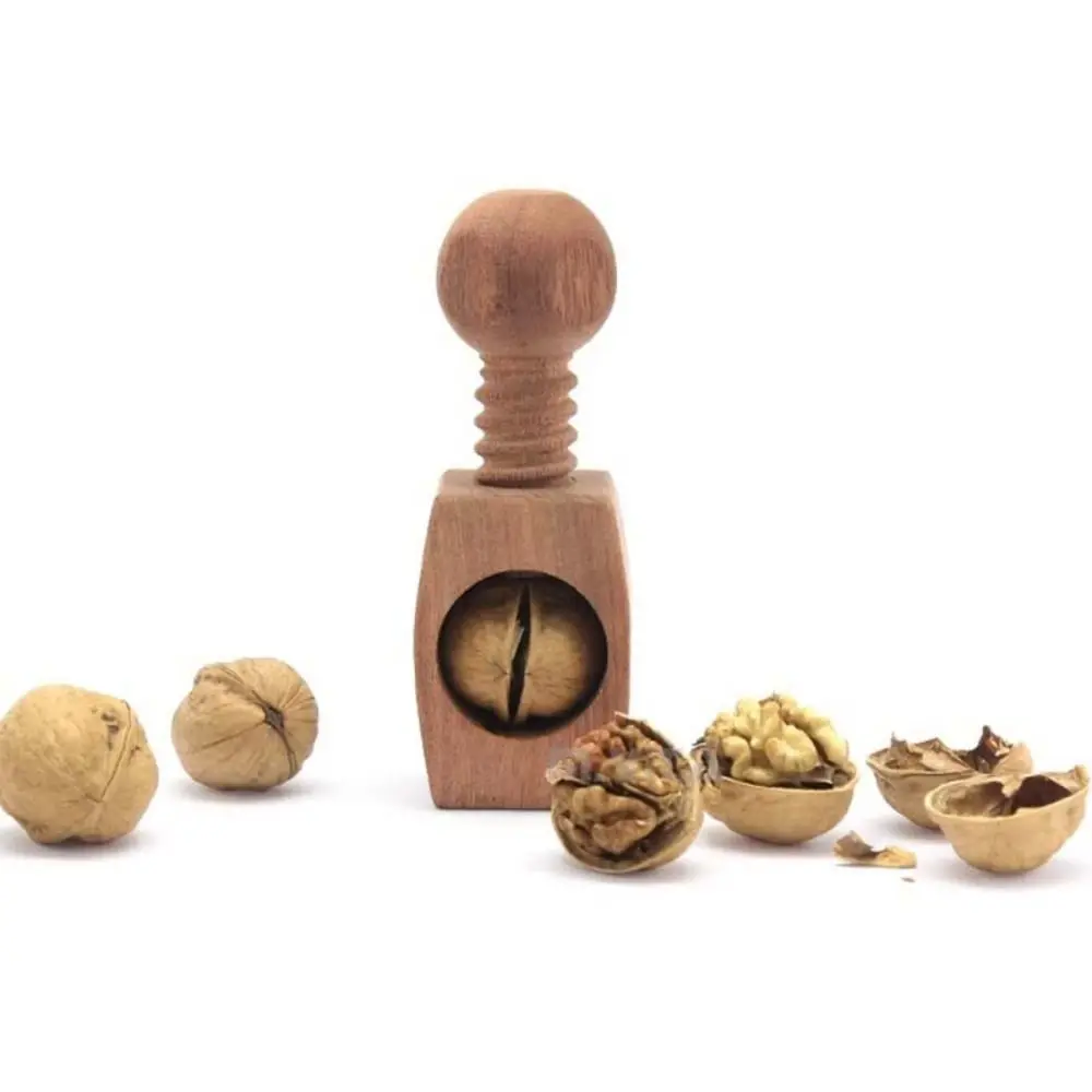 

Crafts Wooden Mushroom Nutcracker Manual Spiral Design Walnut Sheller Professional Adjustable Walnuts Cracker Cookies