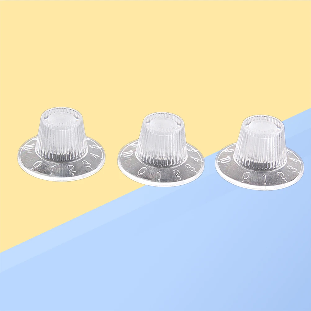 

3 PCS/ Transparent Knob Set Guitar Electric Replacement Control Knobs Volume Bass